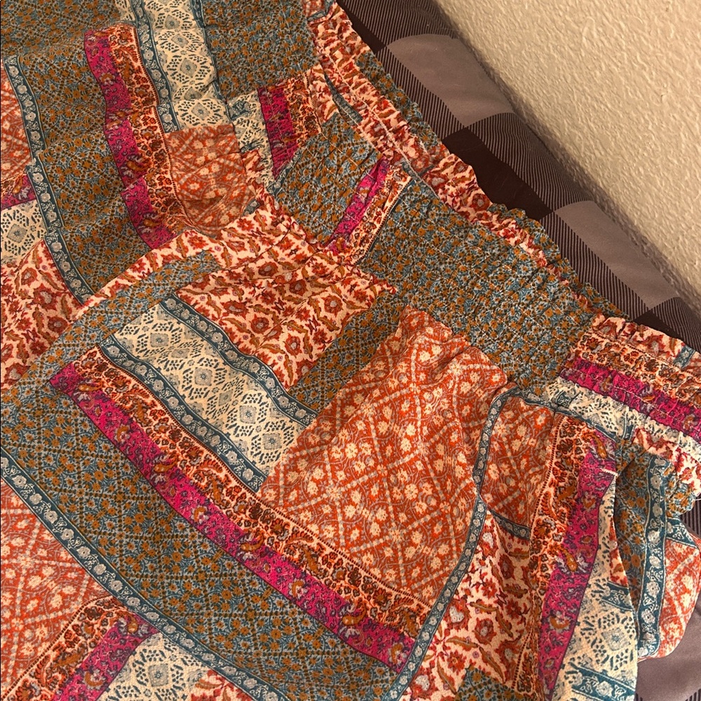 Rose & Olive Multicolor Patchwork Boho Pants - image 2